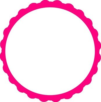 Pink Scallop Circle Frame Vector Online
