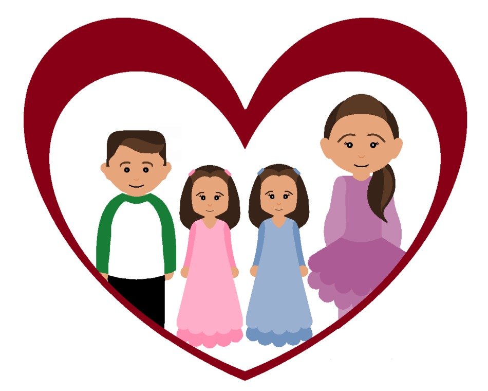 family in the heart as a picture for clipart
