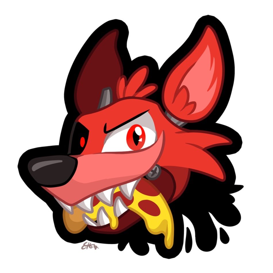 angry fox with pizza in his mouth
