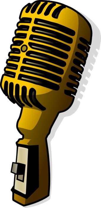 yellow microphone on a white background
