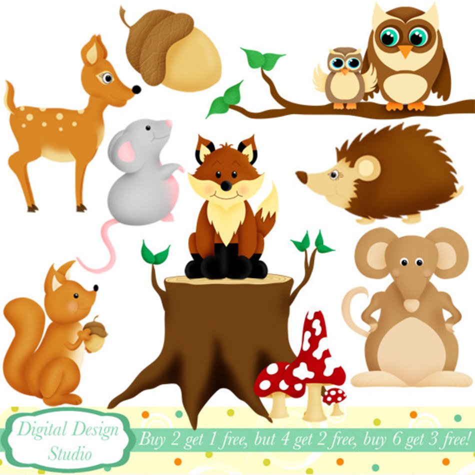 Woodland Animals Set 10 Designs By Digitaldesignstudio