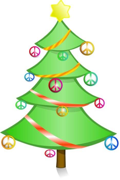 christmas tree with balls as picture for clipart
