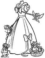 painted Cinderella dress in coloring book