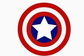 red white shield of Captain America