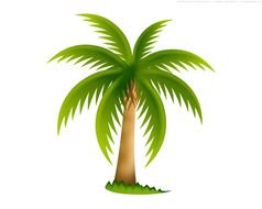 green palm painted in computer graphics