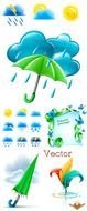 Rain and umbrellas clipart