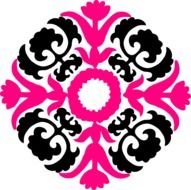 Damask Flourish Pink Black At Clkercom Vector clipart