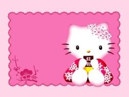 Baby Hello Kitty on a pink card