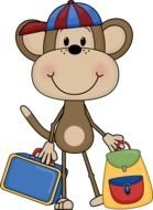 picture of a monkey with school subjects