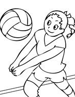 drawn girl playing volleyball