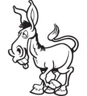 black and white drawing donkey