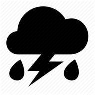 Rainy Weather Icons Thunder Icon