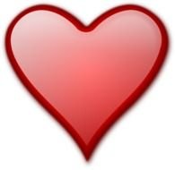 Heart Outline Shiny Red