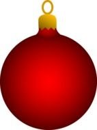 red frosted christmas ball