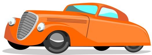 Old orange car clipart