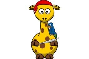giraffe and blue bird drawing