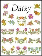 clipart of the colorful daisies