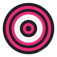 black and pink circles on the target
