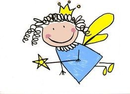 painted tooth fairy with yellow wings