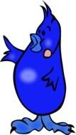 drawing of a blue songbird
