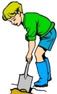 Clip art of digging boy