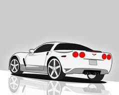 Clip Art of the white sports car