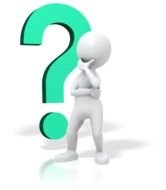 white man and blue question mark