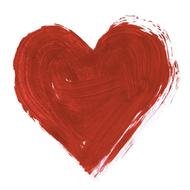 painted red heart