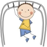clipart of the cartoon boy is on a Playground