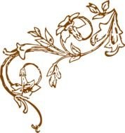 brown floral pattern on a white background