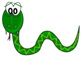 cartoon green snake on a white background