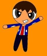 drawing of an angry boy on an orange background