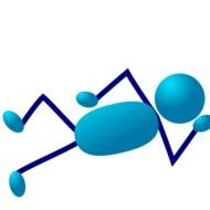 Clip art of the blue lying stick man