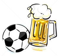 Foto Stock F&amp;250tbol &amp;183 Pelota Cerveza Blanco Fondo Fiesta