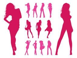 Fashion Models Silhouettes drawing