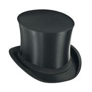 black top hat on a white background