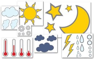 clipart of the types of weather icons