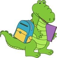 Alligator Going To School Image