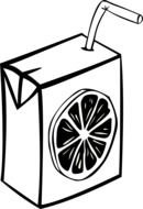 Black and white drawing of the juice package