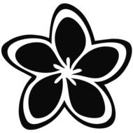 black flower on a white background
