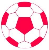 drawn pink and white soccer ball