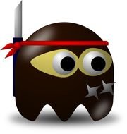 brown ninja from the Pac-Man video game