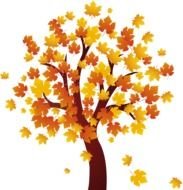 painted yellow and brown leaves on a tree