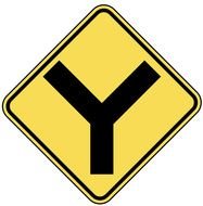 Com travel us Road Signs warning warn 3 y Fork Aheadpnghtml