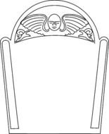 Black and white drawing of the tombstone clipart