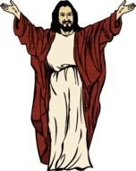 jesus with hands up as a picture for clipart