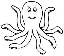 Happy 7 Legged Octopus Sea Animals Coloring Page Download &amp; Print