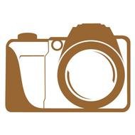 brown camera on a white background