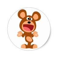 Oh Well Shrugging Cartoon Bear Sticker Zazzle