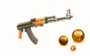 painted ak 47 kalashnikov assault rifle